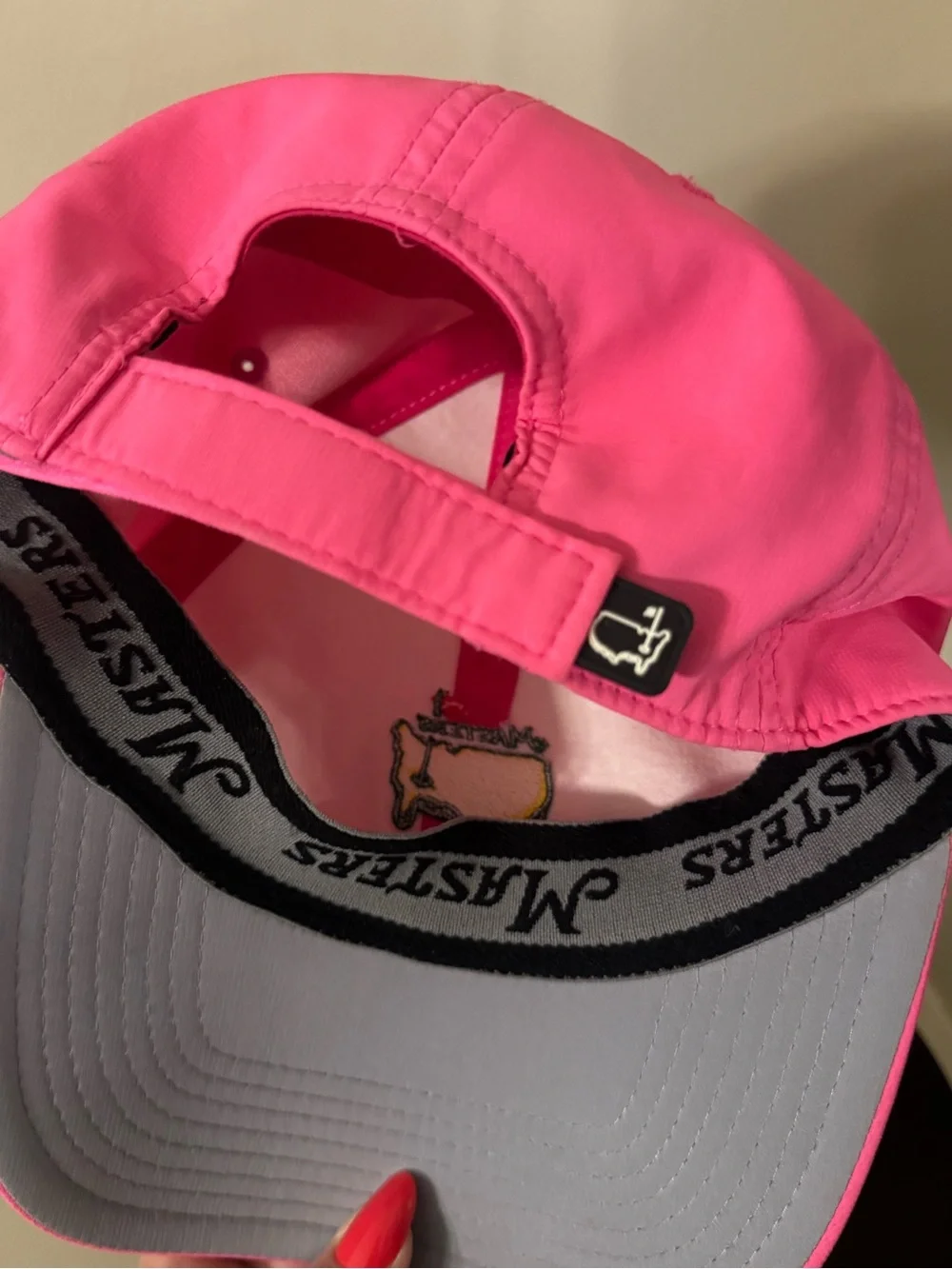 Masters Pink Hat with Yellow Embroidered Logo